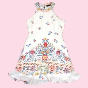 Francesca’s Collection Trixxi Dress Size 4 Small White Floral Print Mini